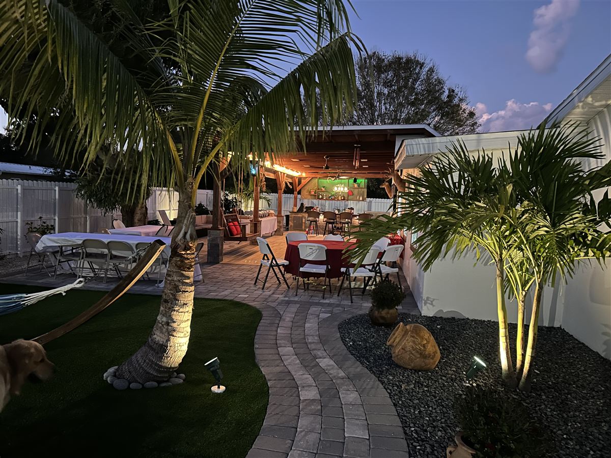 Paver patio and pergola bar built by GRV in Vero Beach